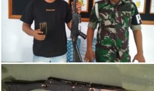 Binter Humanis, Warga TNS Serahkan Senpi Rakitan ke TNI