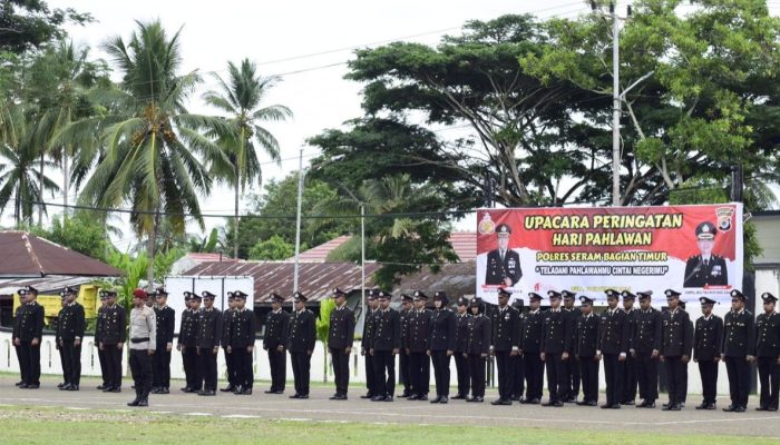 Polres SBT Gelar Upacara Peringati Hari Pahlawan Ke-79