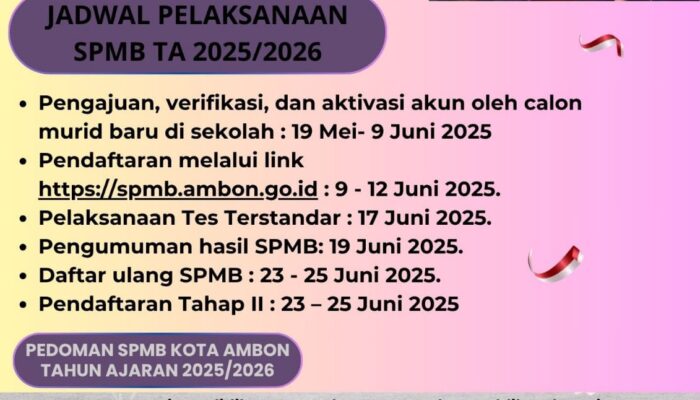 Server SPMB Jebol, Tes Masuk SMP Kota Ambon Beralih ke Selasa 17 Juni 2025