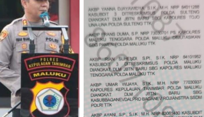 Bertugas di Era 2 Bupati dan 4 Pj Bupati Tanimbar, Umar Wijaya Akhirnya Masuk Mabes Polri