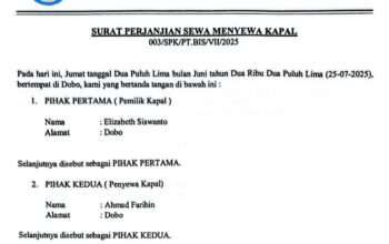 MoU Sewa Kapal