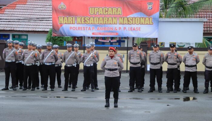Polresta Ambon Gelar Upacara Hari Kesadaran Nasional