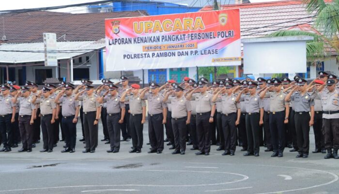 150 Personil Polresta Ambon Naik Pangkat Periode 1 Januari 2026