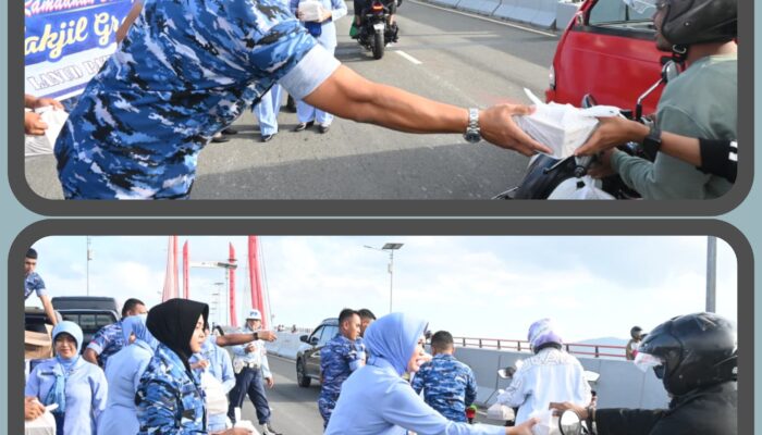 Berkah Ramadhan, Lanud Pattimura Bagi 200 Takjil Gratis di JMP Ambon