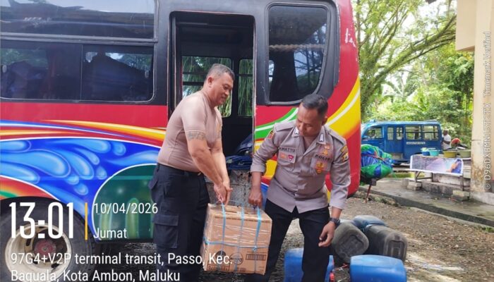 Polsek Baguala Gagalkan Peredaran 120 Liter Sopi Seram di Terminal Passo