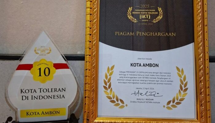 Kota Ambon Masuk 10 Besar Kota Paling Toleran di Indonesia 2026
