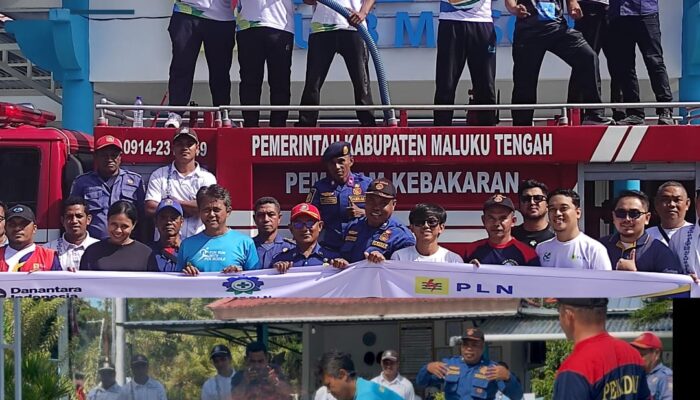 PT PLN UP3 Masohi Gelar Sosialisasi dan Simulasi Tanggap Darurat Kebakaran
