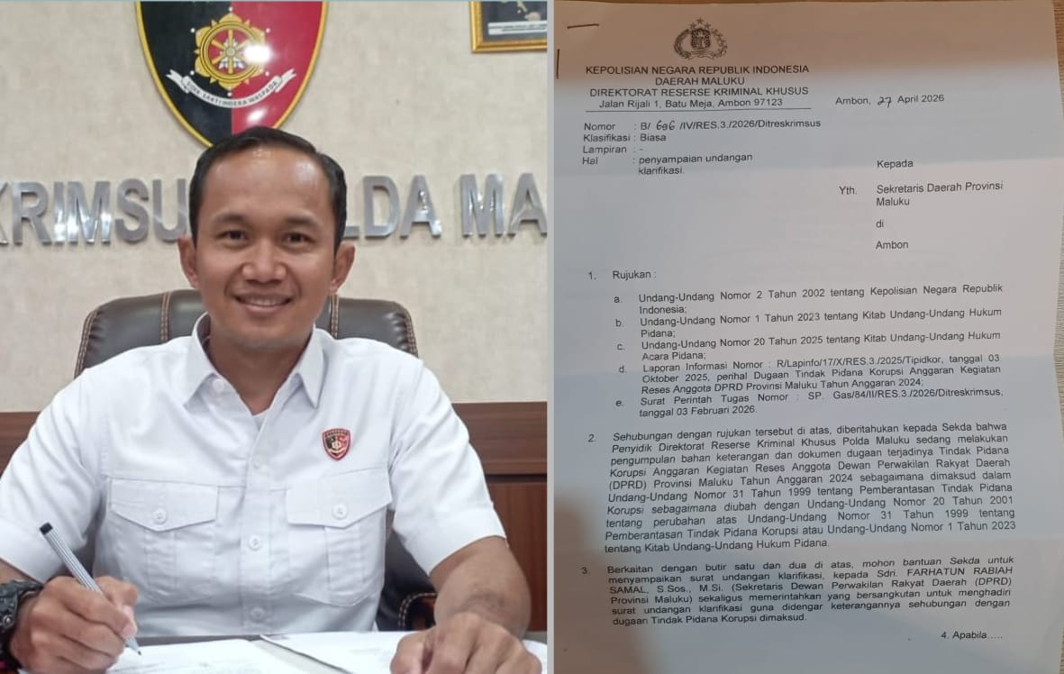 Direktur Reskrimsus Polda Maluku, Kombes Pol Piter Yanottama dan Surat Panggilan