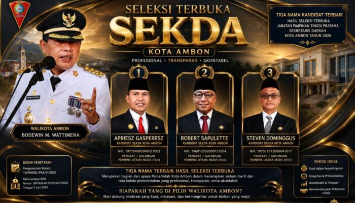 Pansel Umumkan Tiga Nama Terbaik Calon Sekda Ambon