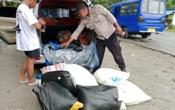 Polsek Salahutu Gagalkan Peredaran 400 Liter Miras Jenis Sopi di Pelabuhan Hunimua