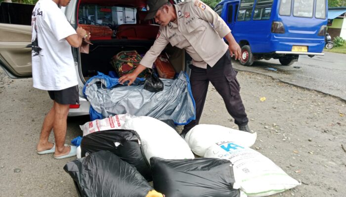 Polsek Salahutu Gagalkan Peredaran 400 Liter Miras Jenis Sopi di Pelabuhan Hunimua