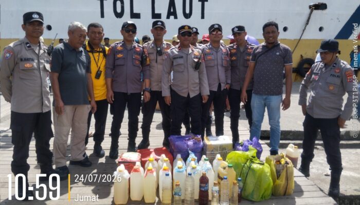 Polsek KPYS Ambon Sita 220 Liter Sopi dalam Razia KRYD