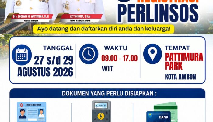 Pemkot Ambon Bakal Gelar Registrasi Perlindungan Sosial, Ini Syarat-syaratnya
