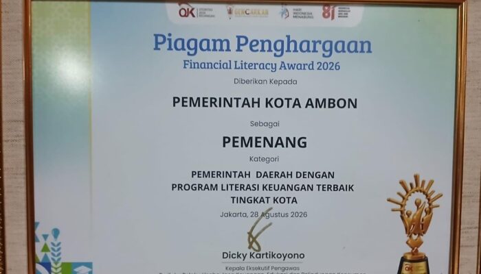 Pemerintah Kota Ambon Raih Penghargaan Financial Literacy Award 2026 dari OJK RI