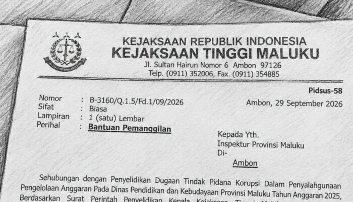 Kasus Korupsi di Dinas Pendidikan Maluku Akhirnya Bergulir di Pidsus Kejaksaan