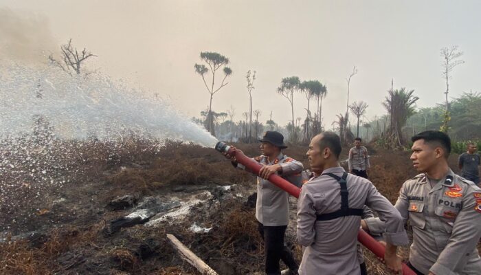 3 Jam Personil Polres SBT Berhasil Jinakkan 10 Hektare Lahan dari Amukan Api