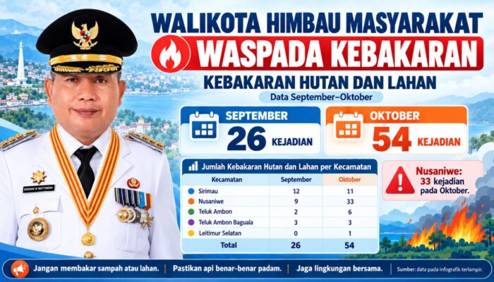 Kebakaran di  Kota Ambon Capai 157 Kejadian, Terbanyak di Kecamatan Nusaniwe