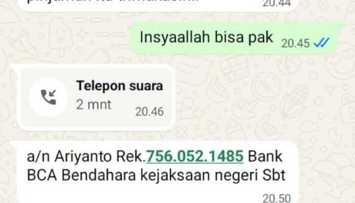 Nama Kajari SBT Dicatut Minta Duit, Kejari Tegaskan Tidak Pernah Minta Uang dan Barang